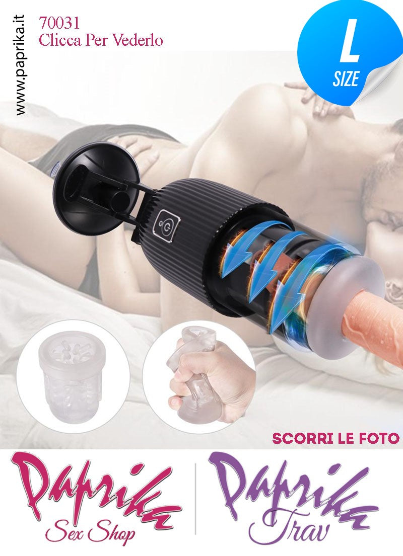 Masturbatore Maschile Morbidissimo Rotante Voce 10 Funzioni Tubo Nero