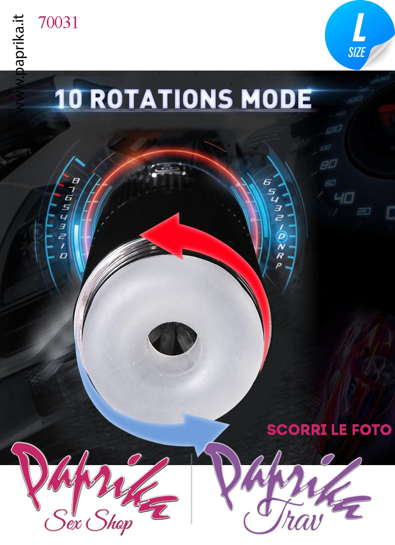 Masturbatore Maschile Morbidissimo Rotante Voce 10 Funzioni Tubo Nero