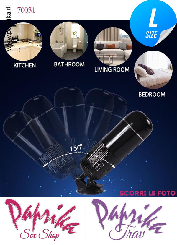 Masturbatore Maschile Morbidissimo Rotante Voce 10 Funzioni Tubo Nero