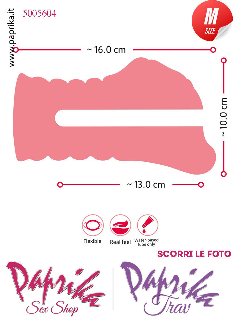 Vagina Masturbatore Non Vibrante Tpe Morbidissimo 16 cm Alta 10 cm 750 Gr.