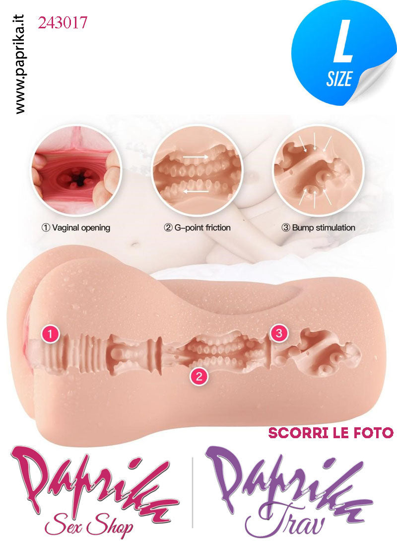 Vagina Masturbatore Vibrante Tpe Realistico 20 cm Alta 10 Pesante