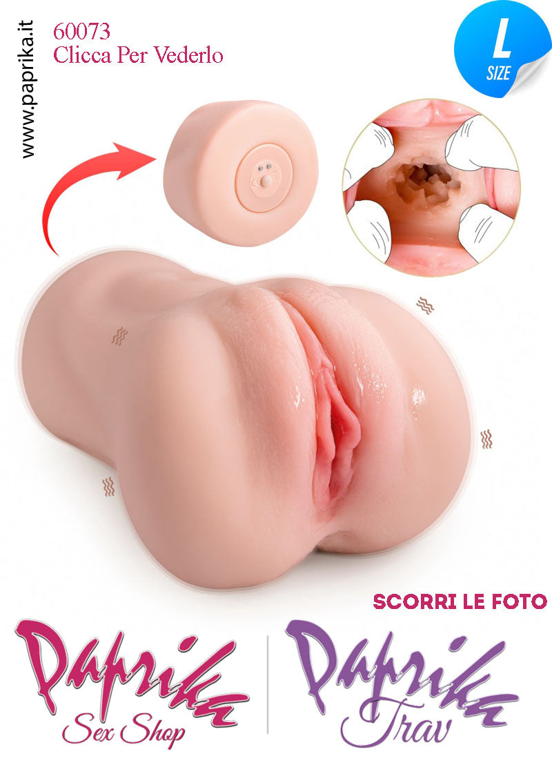 Vagina Masturbatore Vibrante Tpe Morbidissimo Realistico 18 cm Alta 10 Pesante