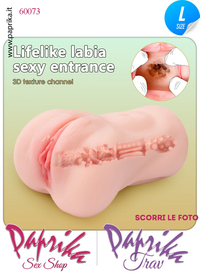 Vagina Masturbatore Vibrante Tpe Morbidissimo Realistico 18 cm Alta 10 Pesante