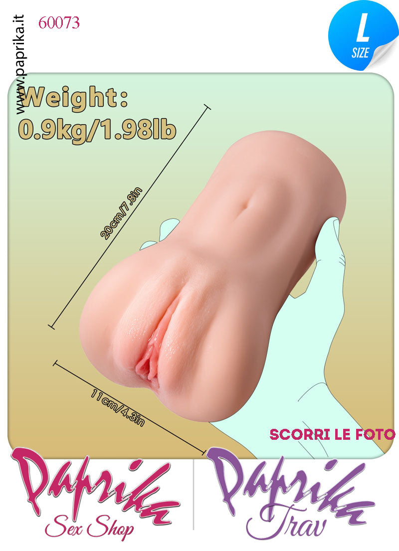 Vagina Masturbatore Vibrante Tpe Morbidissimo Realistico 18 cm Alta 10 Pesante