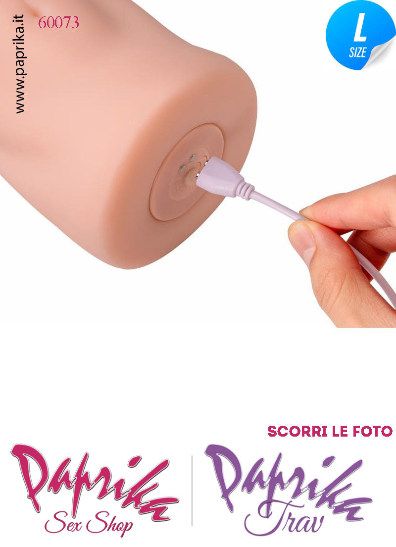 Vagina Masturbatore Vibrante Tpe Morbidissimo Realistico 18 cm Alta 10 Pesante