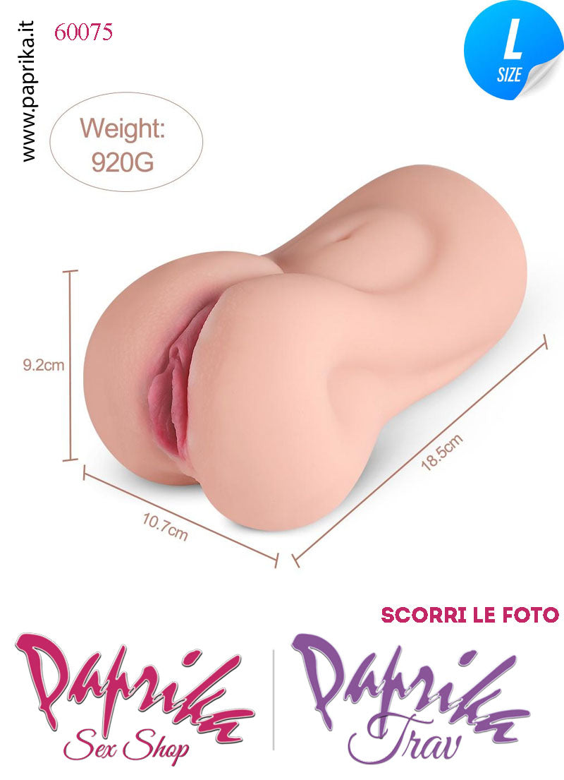 Vagina Masturbatore Vibrante Tpe Morbidissimo Realistico 19 cm Alta 9 Pesante