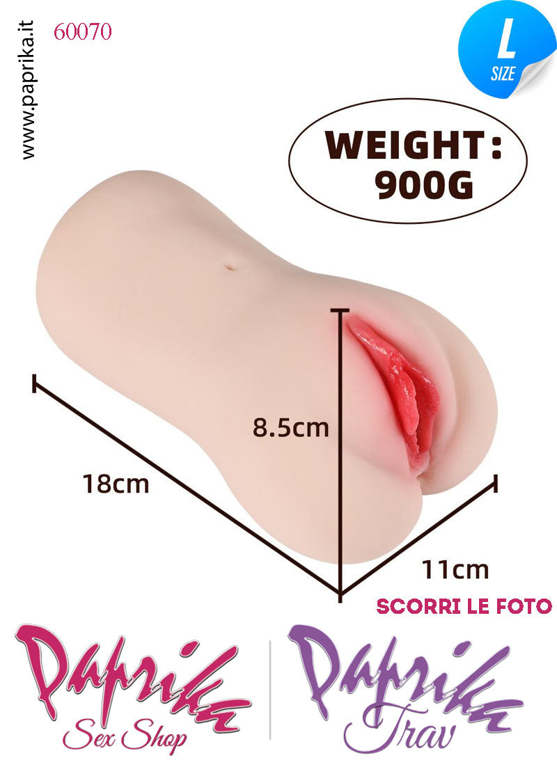 Vagina Masturbatore Vibrante Tpe Morbidissimo Realistico 18 cm Alta 9 cm 900 Grammi