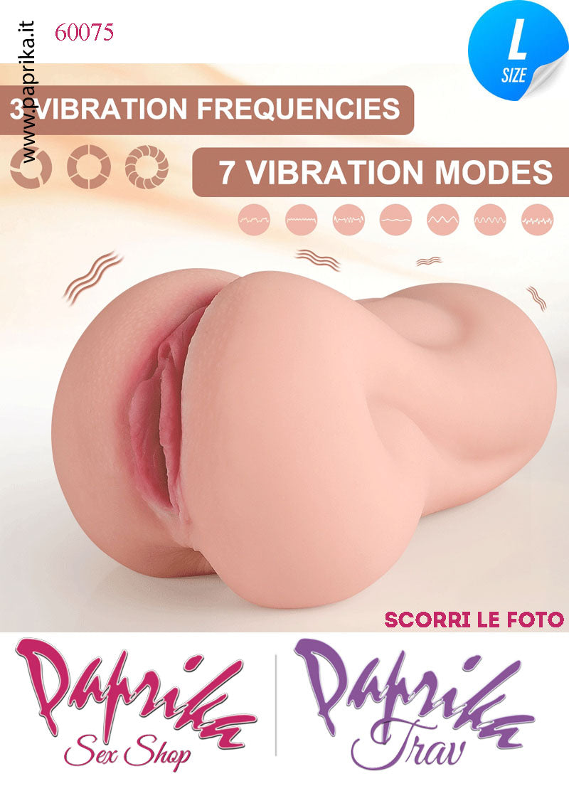 Vagina Masturbatore Vibrante Tpe Morbidissimo Realistico 19 cm Alta 9 Pesante