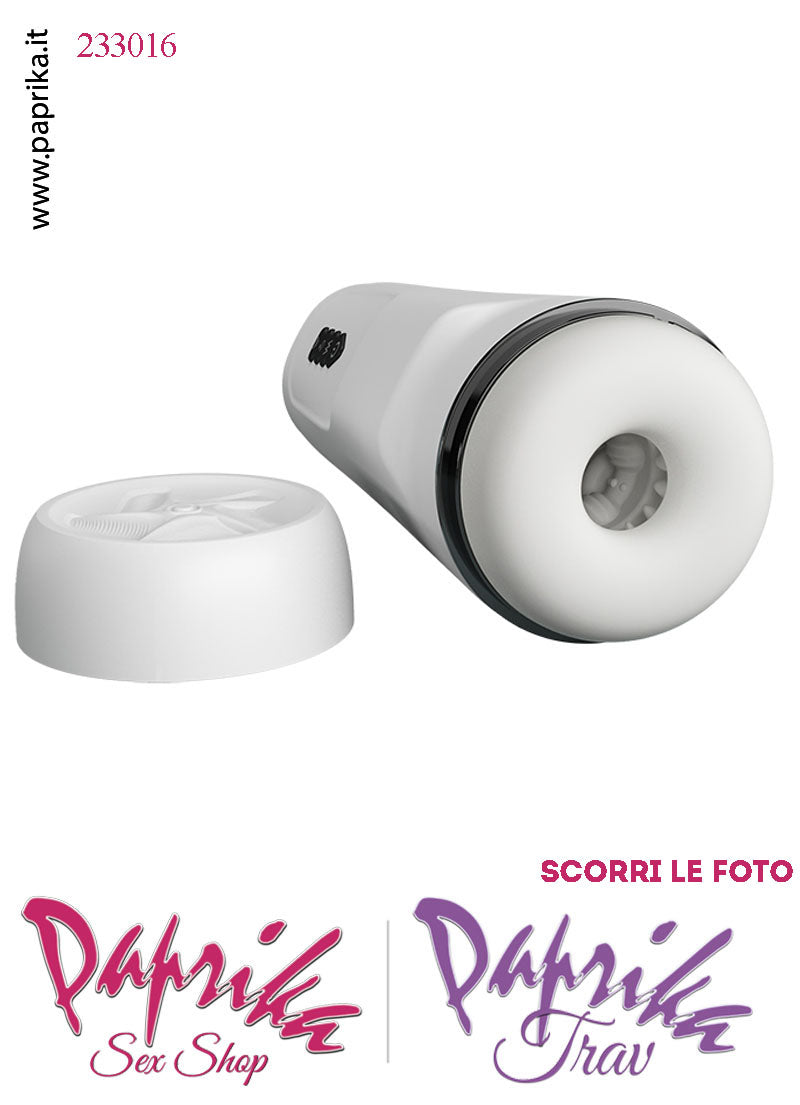 Masturbatore Maschile Tubo Vibrante Risucchio 25 cm Voce Cuffie