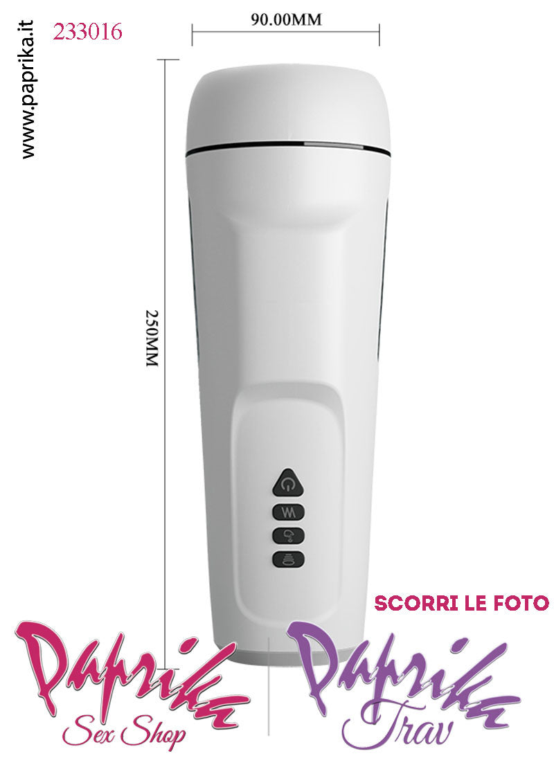 Masturbatore Maschile Tubo Vibrante Risucchio 25 cm Voce Cuffie