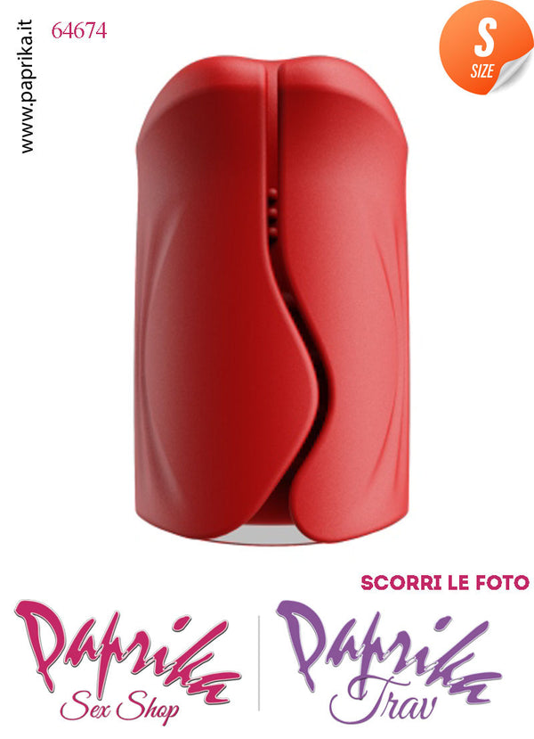Masturbatore Maschile Labbra Rosso Vibrante 9 Funzioni Apribile 10 cm