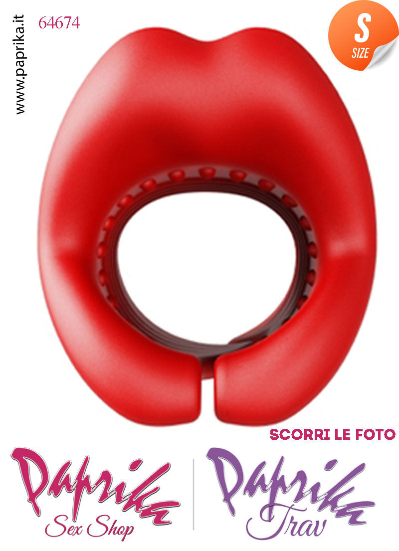Masturbatore Maschile Labbra Rosso Vibrante 9 Funzioni Apribile 10 cm