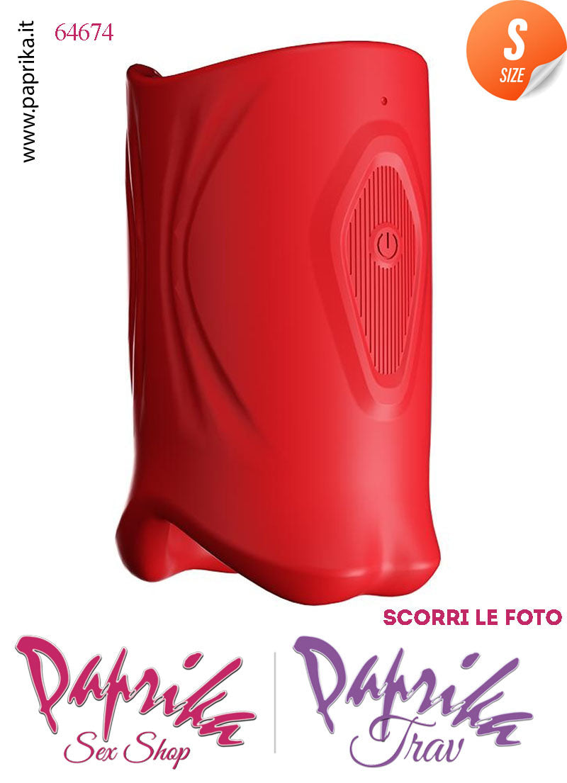 Masturbatore Maschile Labbra Rosso Vibrante 9 Funzioni Apribile 10 cm