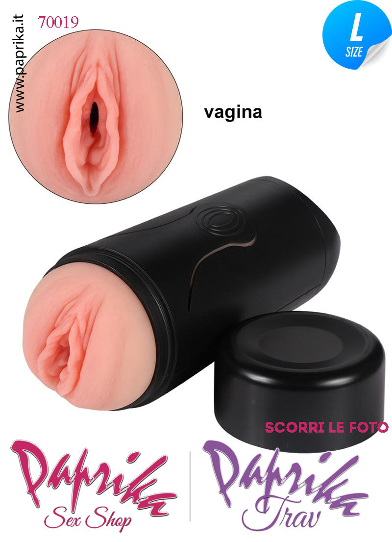 Vagina Morbidissima Masturbatore Vibrante 10 Funzioni Compressione Tubo Nero
