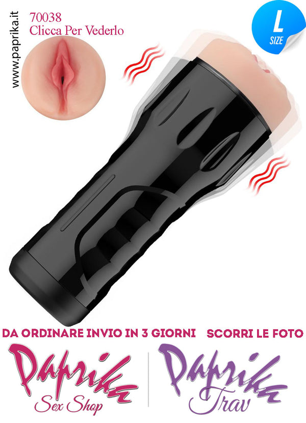 Vagina Morbidissima Masturbatore Maschile Compressione 10 Funzioni Tubo Nero