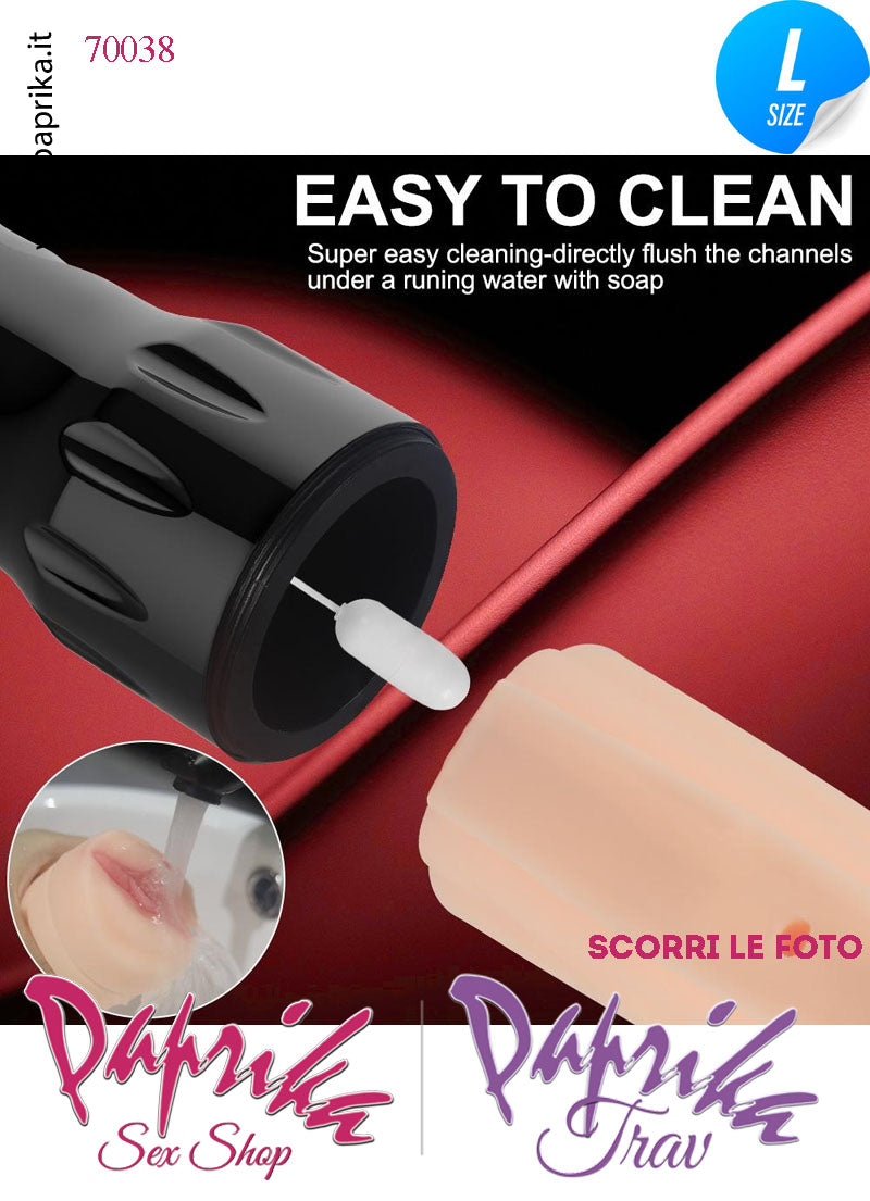 Vagina Morbidissima Masturbatore Maschile Compressione 10 Funzioni Tubo Nero