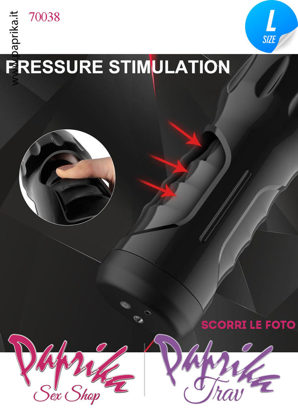 Vagina Morbidissima Masturbatore Maschile Compressione 10 Funzioni Tubo Nero