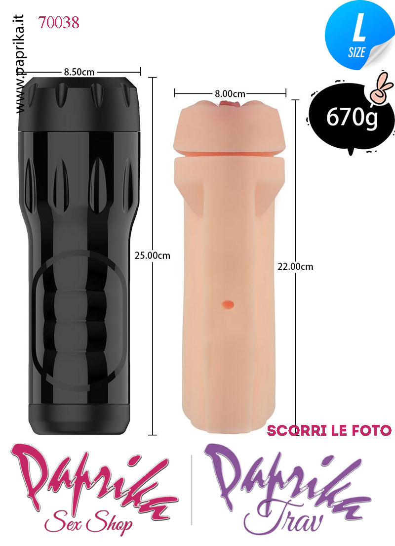 Vagina Morbidissima Masturbatore Maschile Compressione 10 Funzioni Tubo Nero