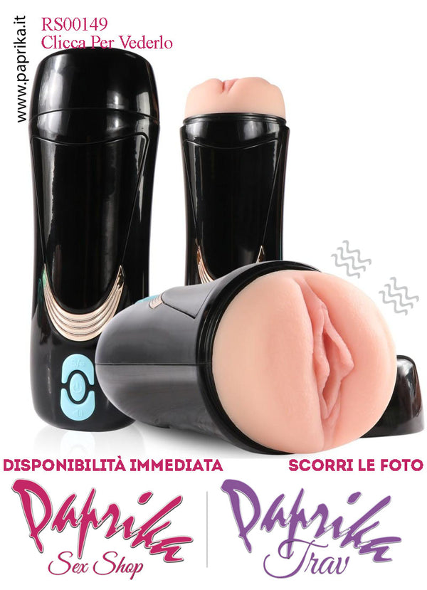 Vagina Morbidissima Masturbatore Vibrante 10 Funzioni Compressione Tubo Nero