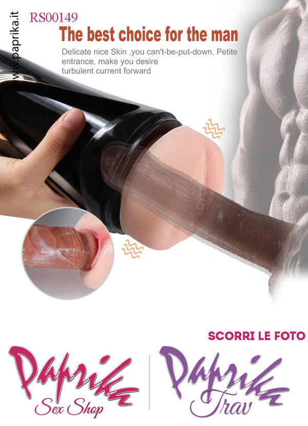 Vagina Morbidissima Masturbatore Vibrante 10 Funzioni Compressione Tubo Nero