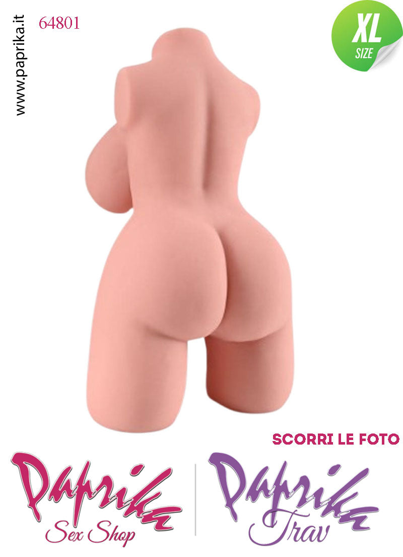 Busto Trans Pene Flessibile Grande Seno Prosperoso Non Vibrante 41 cm