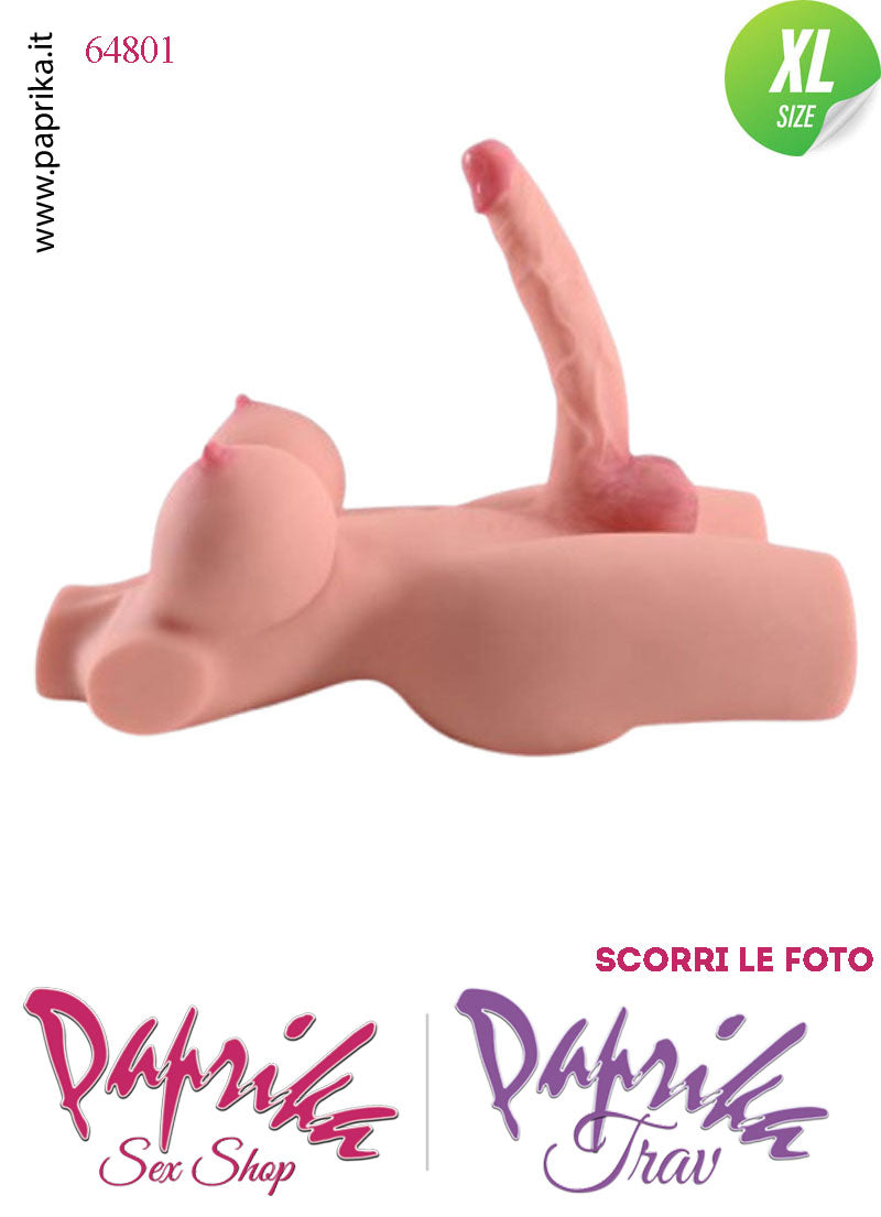 Busto Trans Pene Flessibile Grande Seno Prosperoso Non Vibrante 41 cm