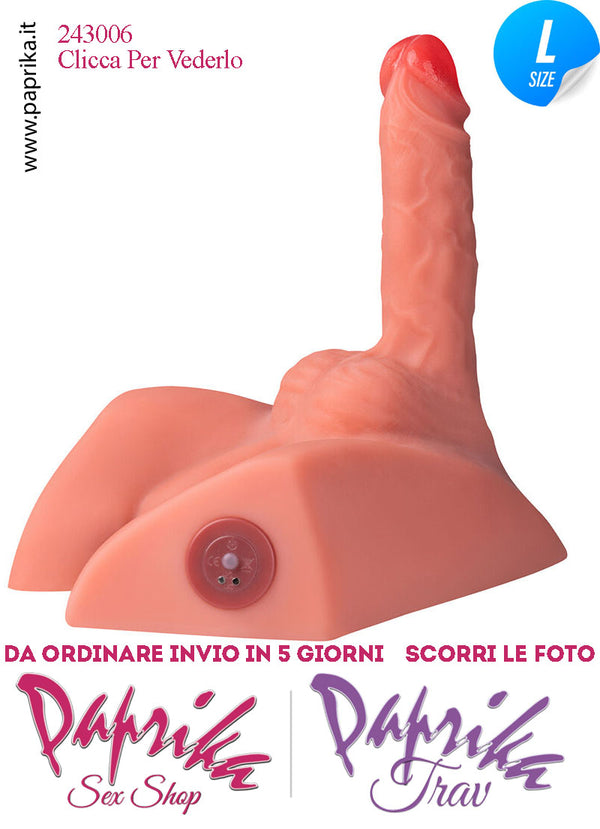 Fallo Su & Giù e Ano Masturbatore Unisex Flessibile TPE Fallo 15 cm