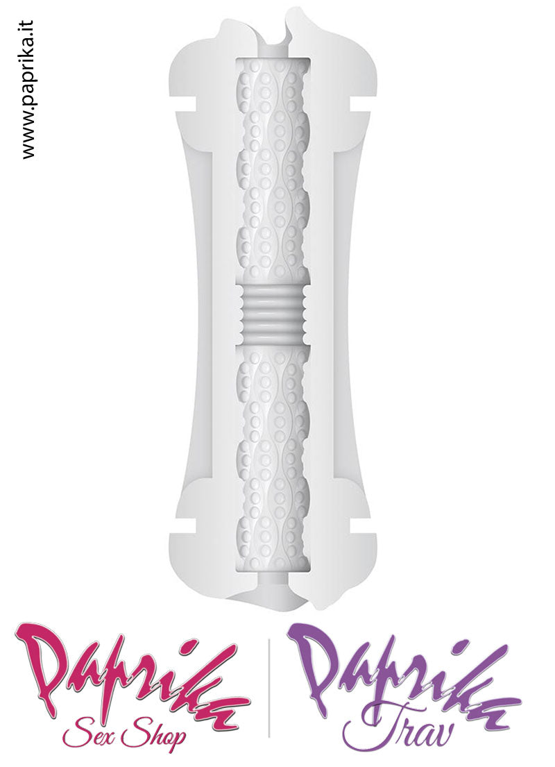 Vagina Bocca Masturbatore Maschile Double Tubo 21 cm Non Vibrante