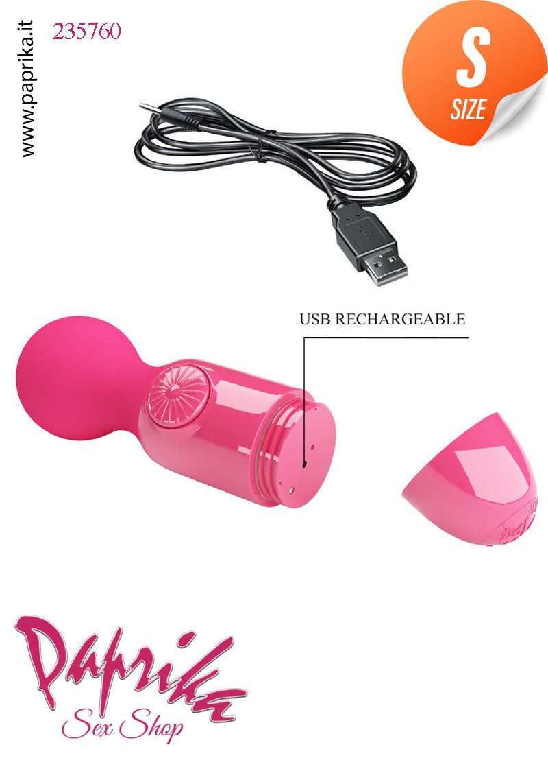 Magic Wand Mini 12 cm Vibratore Clitoride Velocità Regolabili Testa Ø 38 Ricarica Usb