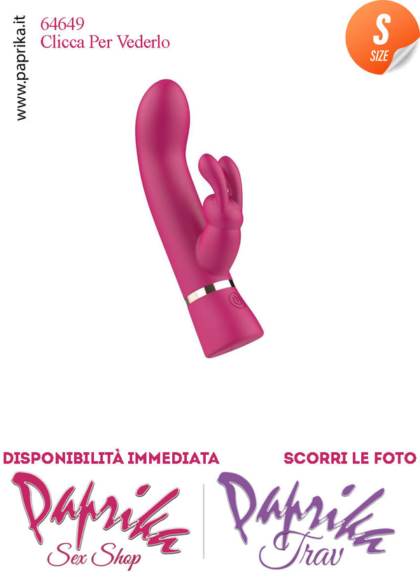 Mini Rabbit Silicone Fucsia Vibrante Small Punto G 10 Funzioni 8/13 cm Ø 26
