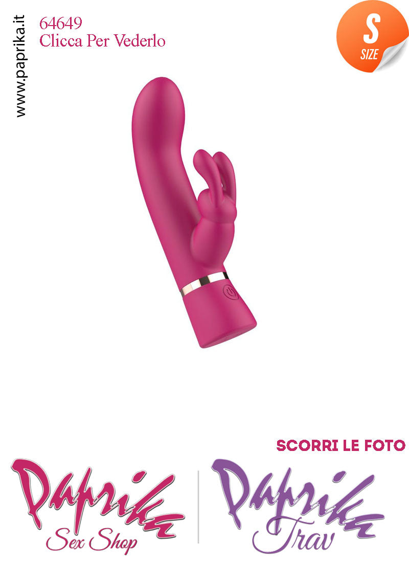 Mini Rabbit Silicone Fucsia Vibrante Small Punto G 10 Funzioni 8/13 cm Ø 26