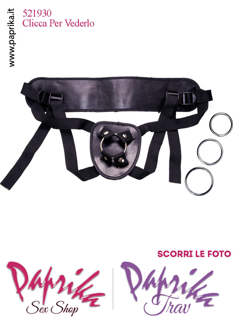Mutanda Strap-On Universale Unisex 3 Anelli Metallo Cinghie Regolabili