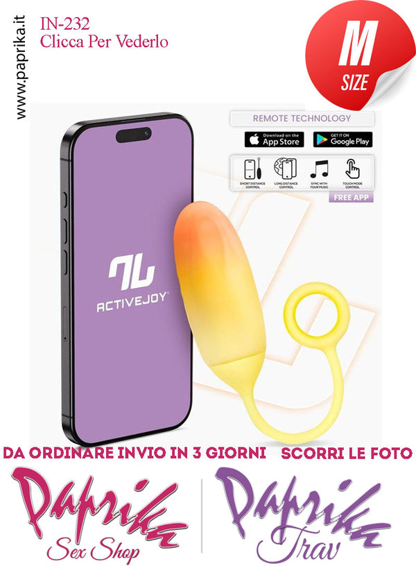 Ovulo Vibrante Silicone Giallo Arancione App Control Mondo 10 Velocità