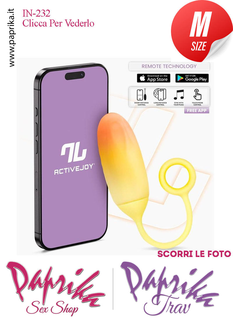 Ovulo Vibrante Silicone Giallo Arancione App Control Mondo 10 Velocità