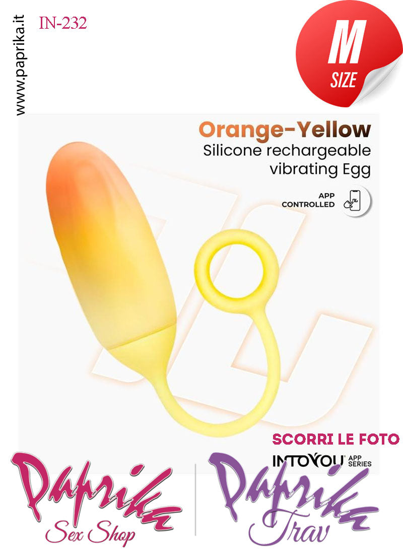 Ovulo Vibrante Silicone Giallo Arancione App Control Mondo 10 Velocità