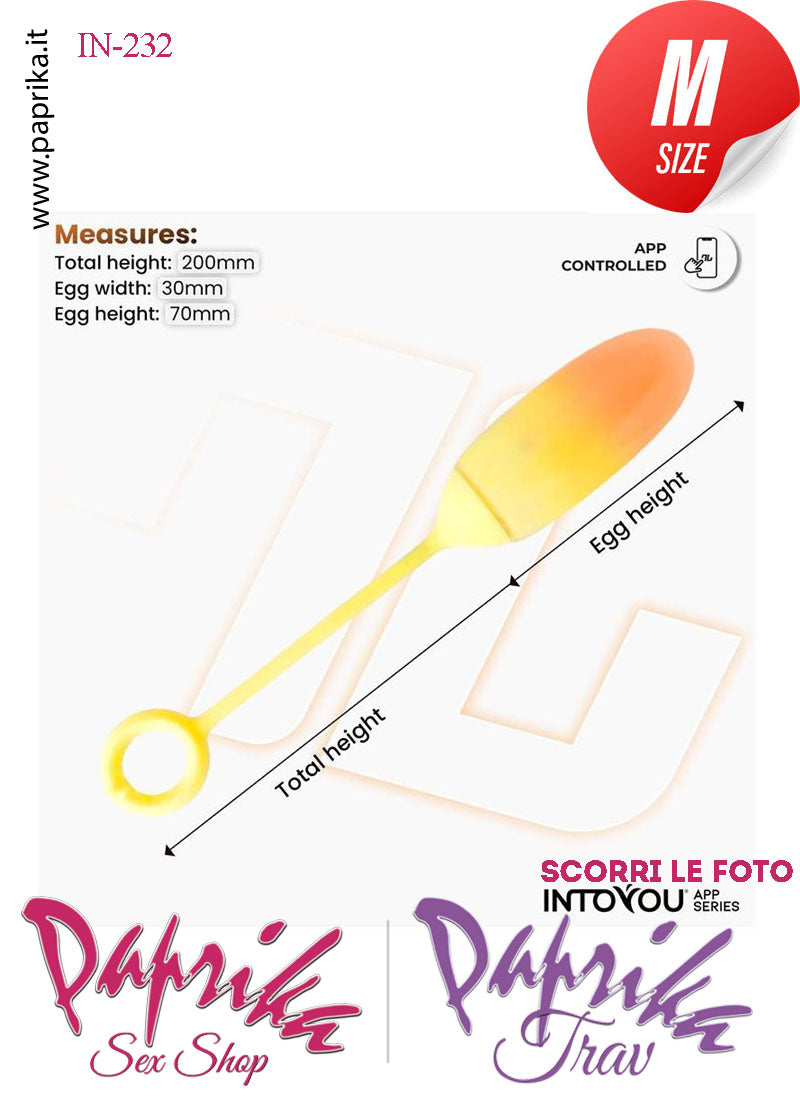 Ovulo Vibrante Silicone Giallo Arancione App Control Mondo 10 Velocità