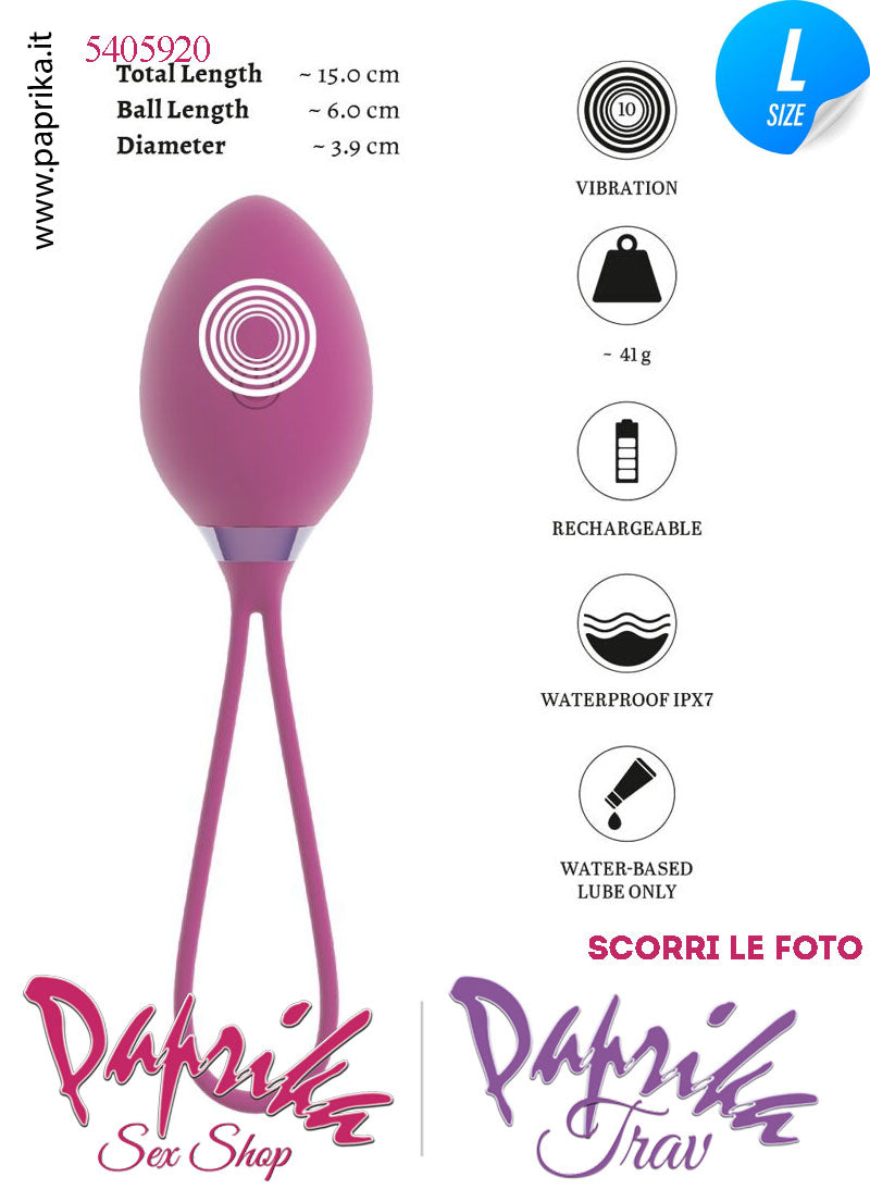 Ovulo Vibrante Vaginale Ø 39 Telecomando 10 + 6 Velocità Silicone Viola