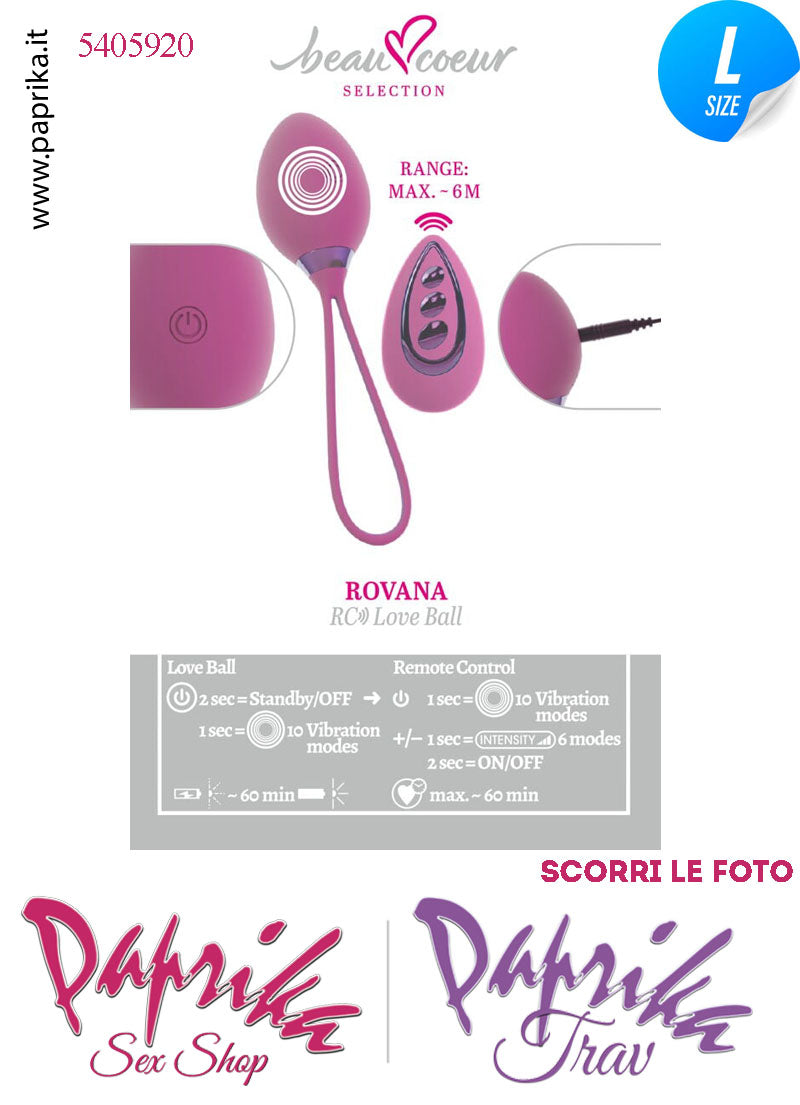 Ovulo Vibrante Vaginale Ø 39 Telecomando 10 + 6 Velocità Silicone Viola