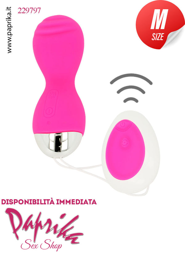 Ovulo Palline Vaginali Vibranti Silicone 9 cm Ø 32 Telecomando 10 Velocità