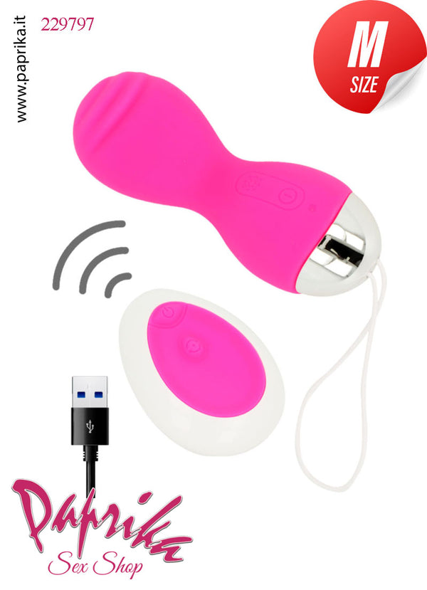 Ovulo Palline Vaginali Vibranti Silicone 9 cm Ø 32 Telecomando 10 Velocità