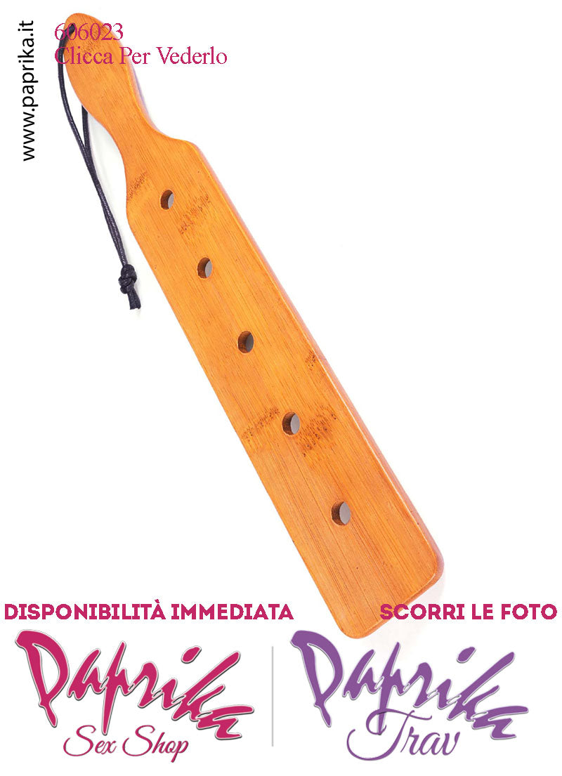 Paddle Sculacciatore Bamboo Liscio 5 Fori Molto Doloroso 55 mm 37 cm