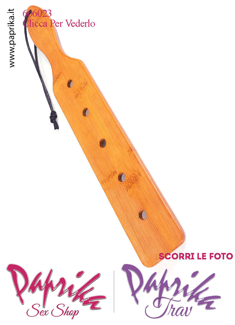 Paddle Sculacciatore Bamboo Liscio 5 Fori Molto Doloroso 55 mm 37 cm