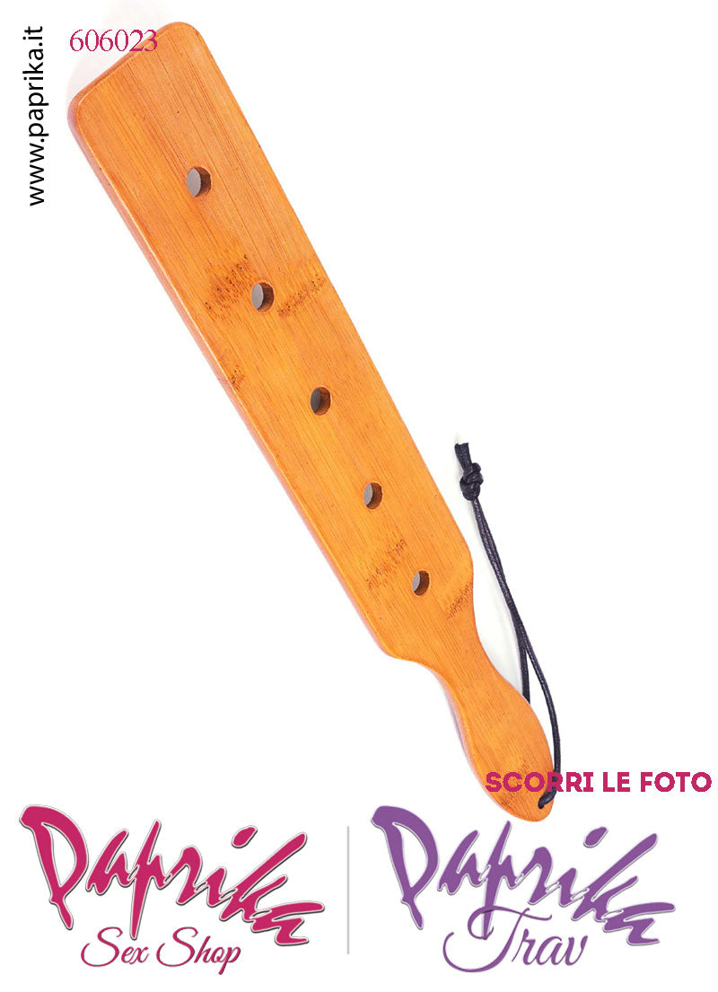 Paddle Sculacciatore Bamboo Liscio 5 Fori Molto Doloroso 55 mm 37 cm
