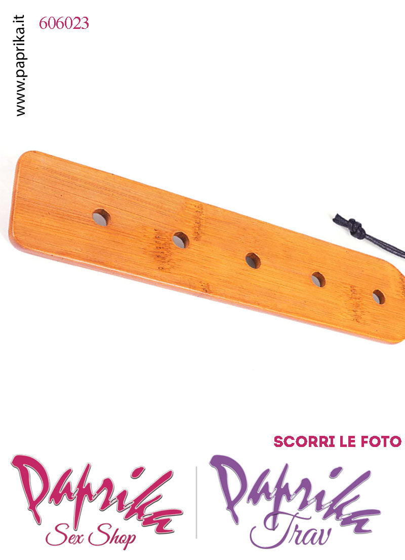 Paddle Sculacciatore Bamboo Liscio 5 Fori Molto Doloroso 55 mm 37 cm