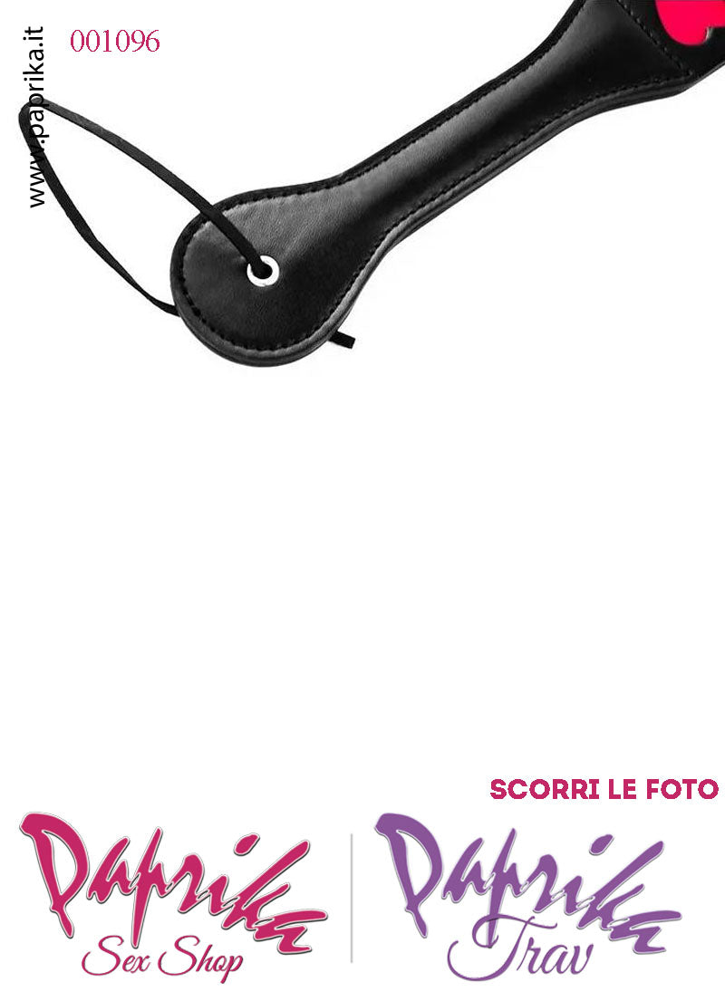 Paddle Sculacciatore Lungo 32 cm Double Face Lato Liscio Lato 3 Cuori Rossi