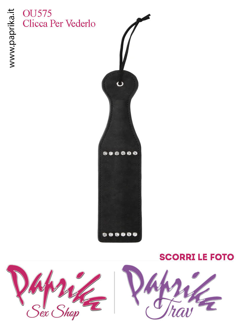 Paddle Sculacciatore Double Face Lato Liscio Lato Strass Ecopelle