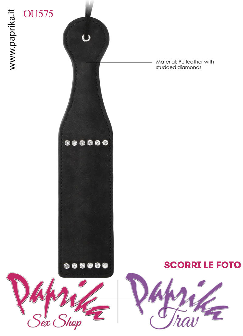 Paddle Sculacciatore Double Face Lato Liscio Lato Strass Ecopelle