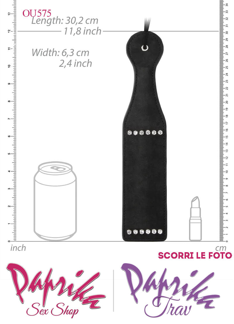 Paddle Sculacciatore Double Face Lato Liscio Lato Strass Ecopelle