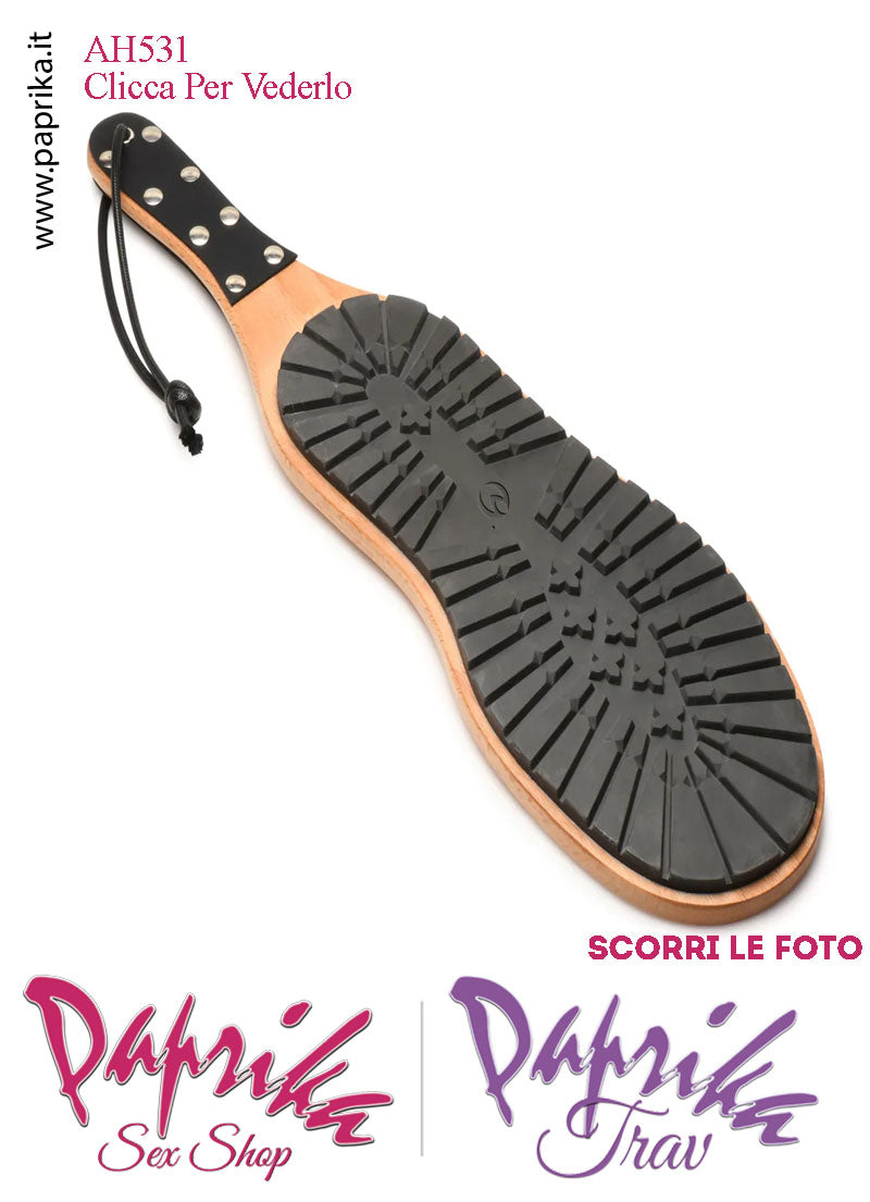 Paddle Sculacciatore Double Face Legno Lato Liscio Lato Suola Scarpone
