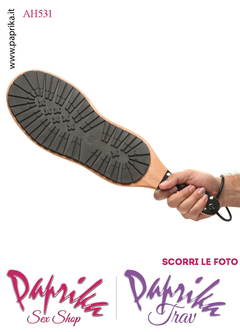 Paddle Sculacciatore Double Face Legno Lato Liscio Lato Suola Scarpone